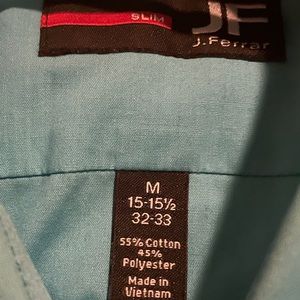 JF slim fit blue collared shirt 15-15.5 32-33